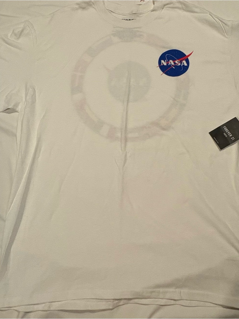 NASA Forever 21 Men’s White T-Shirt- Size: Large